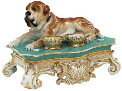 A JACOB PEITIT PORCELAIN TURQUOISE-GROUND ENCRIER