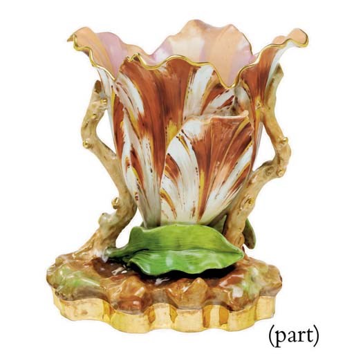 A GROUP OF JACOB PETIT AND JACOB PETIT STYLE PORCELAIN SPILL VASES