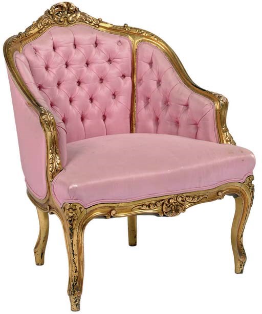 A LOUIS XV STYLE GILTWOOD CHILD'S BERGERE