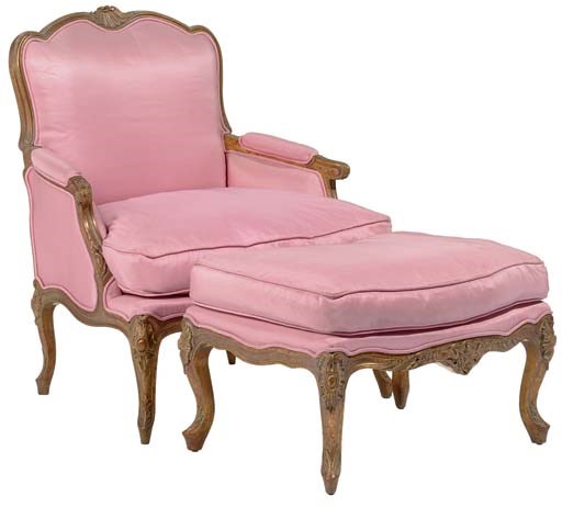 A LOUIS XV STYLE GILTWOOD DUCHESSE BRISEE