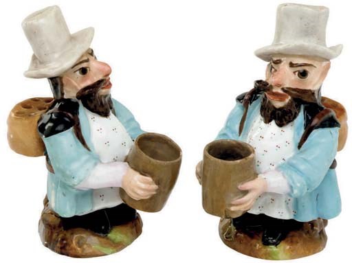 TWO JACOB PETIT PORCELAIN TOOTH-PICK HOLDERS