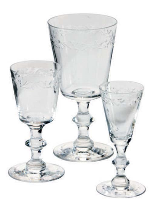 A SET OF AMERICAN CUT-GLASSWARE,