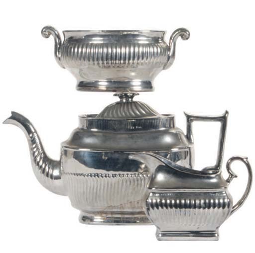 AN ENGLISH LUSTERWARE PART TEA SERVICE,