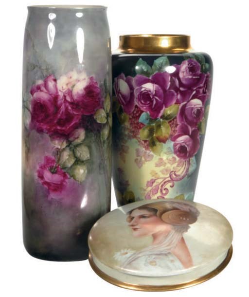 THREE FRENCH PORCELAIN ARTICLES,