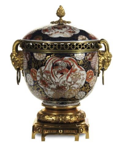 A NAPOLEON III GILT-BRONZE MOUNTED JAPANESE IMARI POTPOURRI VASE AND COVER,