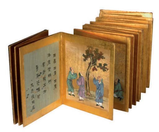 A CHINESE ALBUM OF A SERIES OF BIOGRAPHIES OF HISTORICAL WORTHIES,