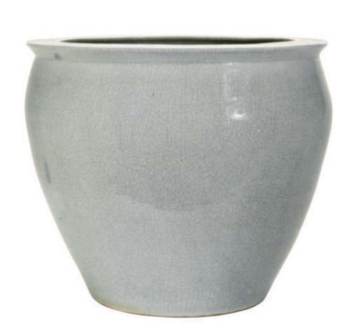 FOUR CRACKLE GLAZED FISHBOWLS,