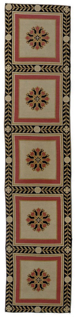 AN ART DECO STYLE HOOKED RUNNER,