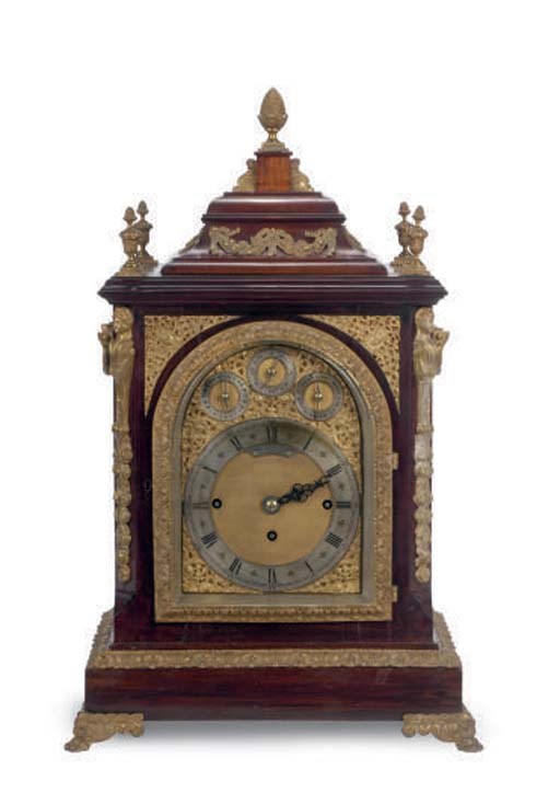 A GILT-METAL MOUNTED MAHOGANY BRACKET CLOCK,