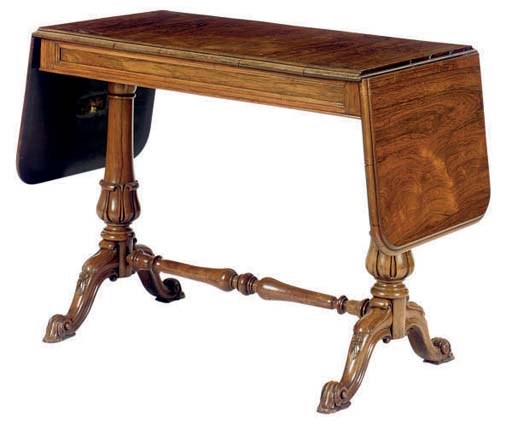 A VICTORIAN ROSEWOOD SOFA TABLE**,