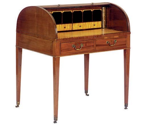 A GEORGE III CYLINDER DESK,