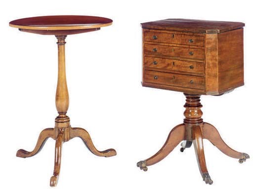 AN AMERICAN MAHOGANY LIFT TOP WORK TABLE,