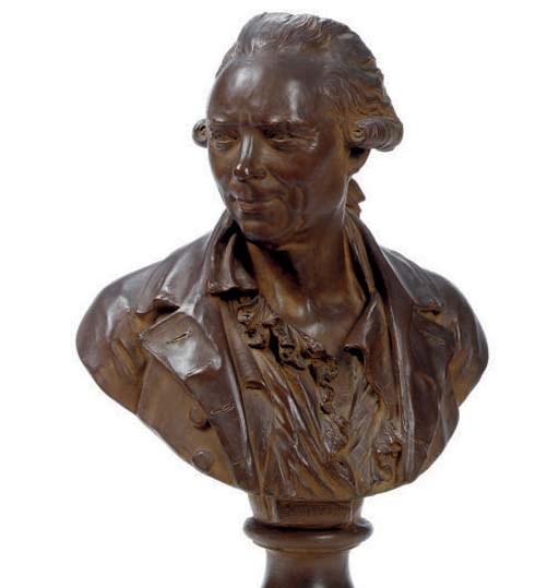 A TERRACOTTA BUST OF A MAN,