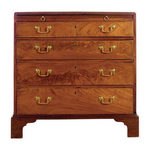 A GEORGE III MAHOGANY BACHELOR'S CHEST,