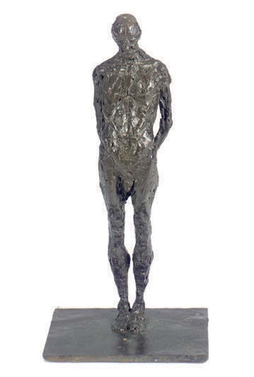 A BRONZE CAST OF A MALE FIGURE,