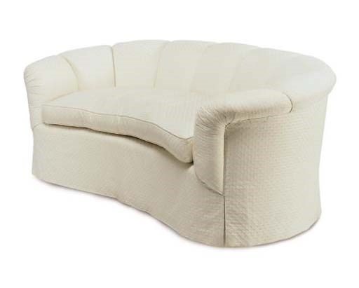 A PAIR OF KIDNEY SHAPED CLUB SOFAS,