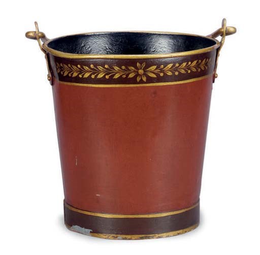 A TOLE PEINTE TIN BUCKET,