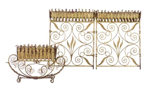 A GILT-METAL TWO TIER JARDINERE,