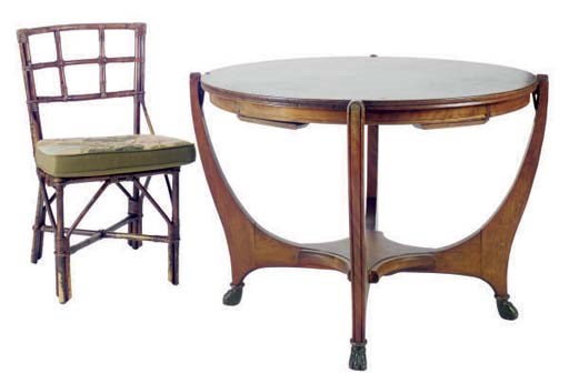 A WALNUT AND JAPANNED CIRCULAR FLIP-TOP GAMES TABLE,