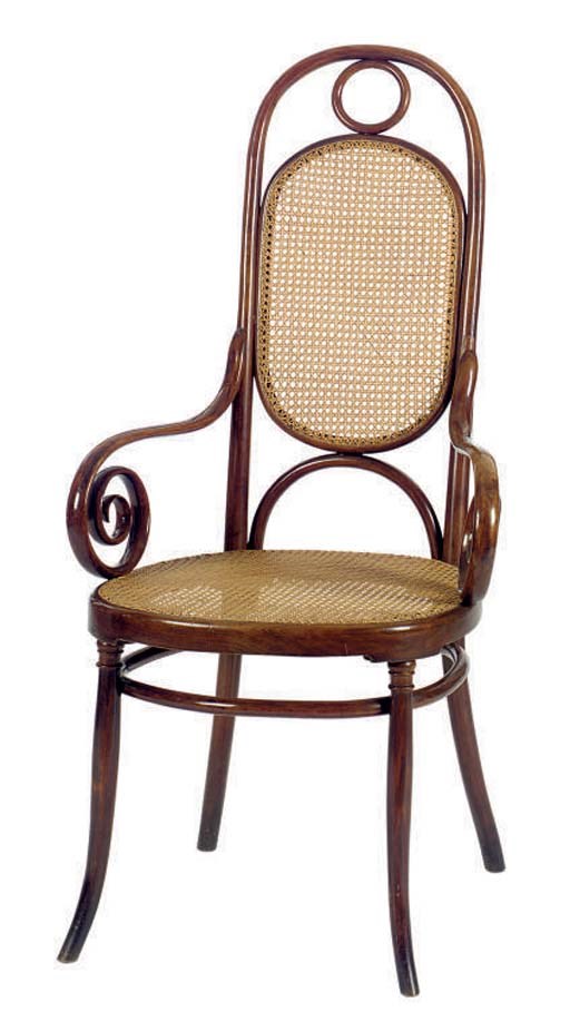 A BENTWOOD ARMCHAIR,