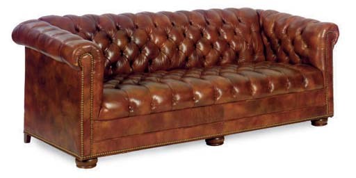 A PAIR OF BUTTON-TUFTED SOFAS,