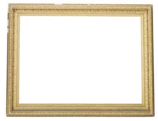 TWO LARGE GILT COMPOSITION FRAMES,