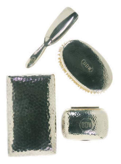 AN AMERICAN SILVER ASSEMBLED GENTLEMAN'S PART TOILET SET,