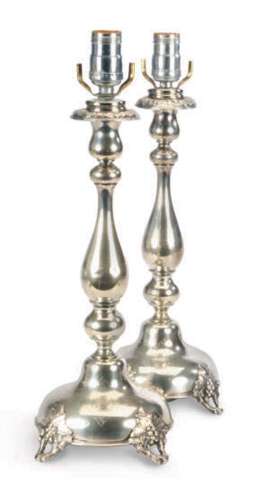 A PAIR OF CONTINENTAL SILVER CANDLESTICKS,