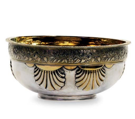 A RUSSIAN SILVER-GILT BOWL,