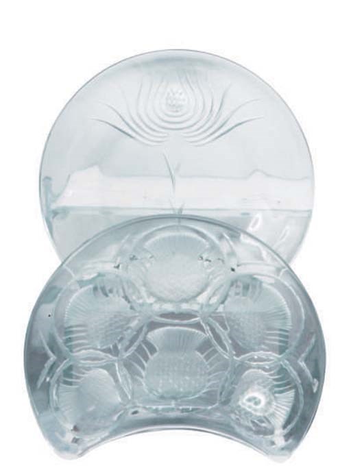 A GROUP OF SIXTEEN FRENCH GLASS CRESCENT FORM DISHES,
