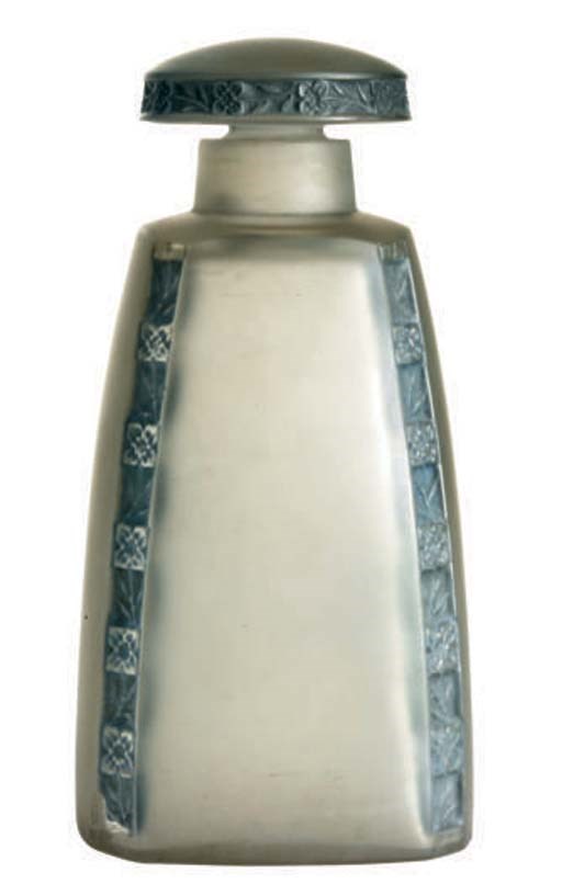 A FRENCH SCENT BOTTLE AND STOPPER,