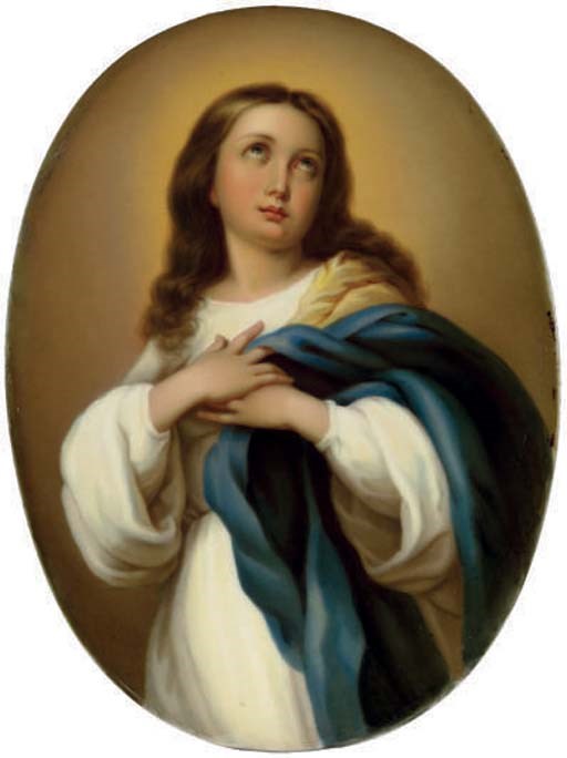 A GERMAN OVAL PLAQUE, THE IMMACULATE CONCEPTION,