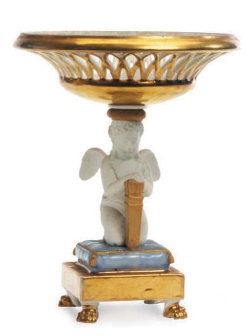 A GROUP OF FOUR FRENCH PORCELAIN TAZZE,