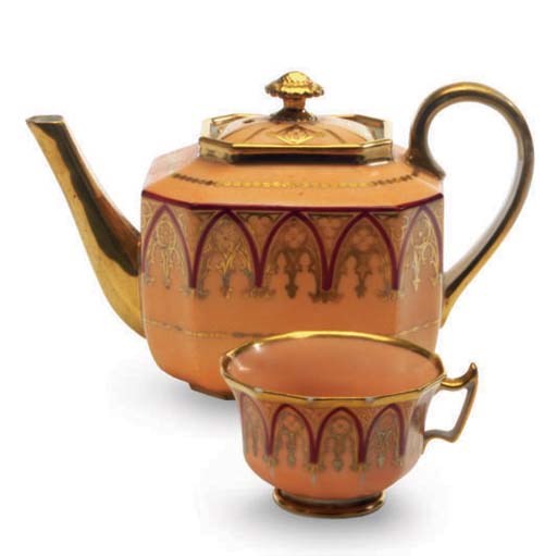 A FRENCH PORCELAIN PART TEA AND COFFEE SERVICE,