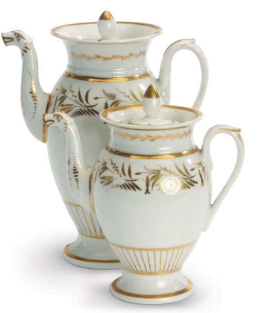 A FRENCH PORCELAIN TEA AND COFFEE PART SERVICE,