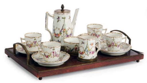 A GERMAN PORCELAIN DEMITASSE COFFEE SERVICE,