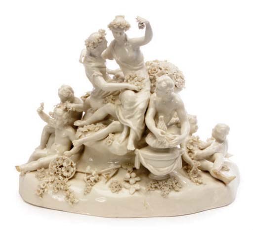 A GERMAN PORCELAIN FIGURAL GROUP,