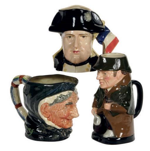 A GROUP OF FORTY-SIX STAFFORDSHIRE TOBEY CHARACTER JUGS,