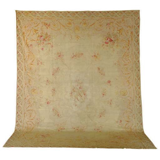 AN AUBUSSON CARPET,