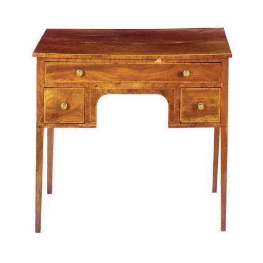 A GEORGE III CROSSBANDED MAHOGANY DRESSING TABLE,