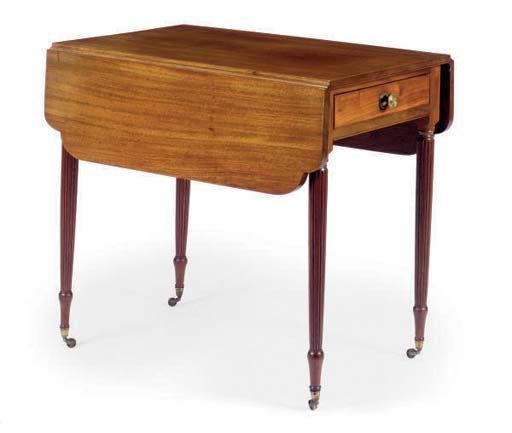 AN AMERICAN MAHOGANY PEMBROKE TABLE,