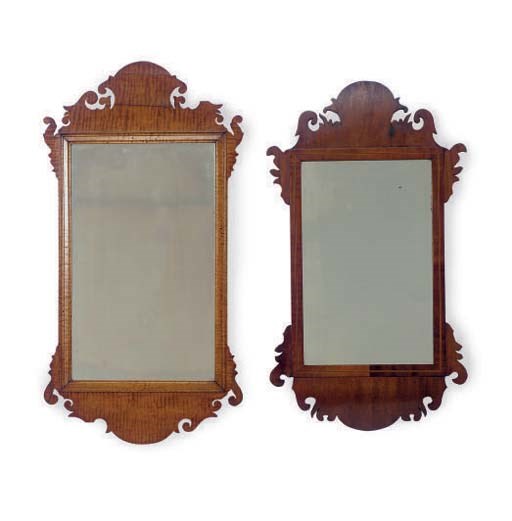 TWO AMERICAN WALL MIRRORS,