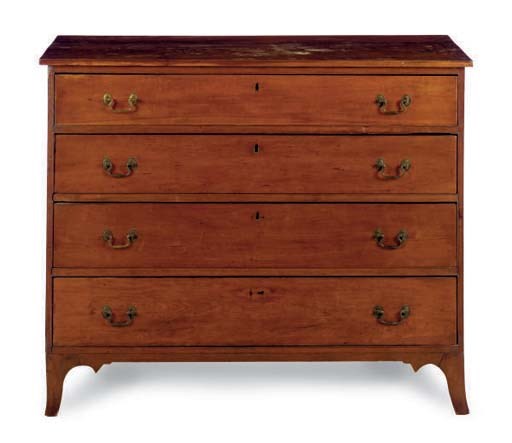 AN AMERICAN MAHOGANY CHEST OF DRAWERS,