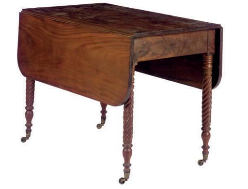 AN AMERICAN MAHOGANY DROP-LEAF PEMBROKE TABLE,