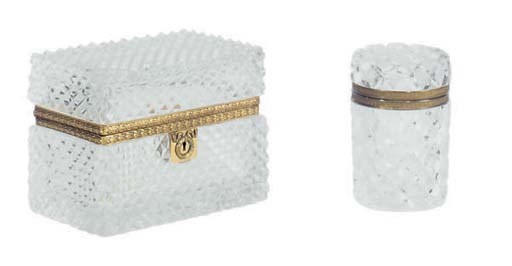 TWO FRENCH ORMOLU-MOUNTED CUT-GLASS BOXES