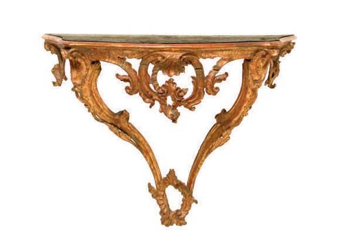 A NORTH ITALIAN GILTWOOD CONSOLE TABLE