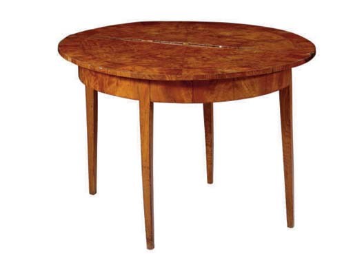 A NORTH EUROPEAN ASH DEMI-LUNE SIDE/BREAKFAST TABLE