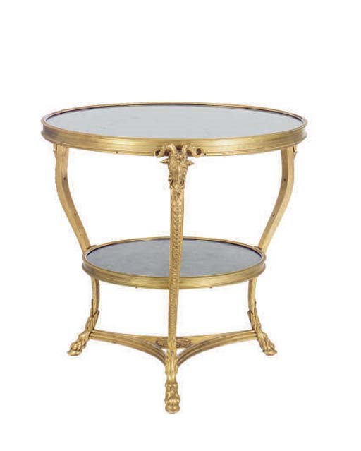 A FRENCH GILT-BRONZE AND FOSSIL MARBLE GUERIDON,