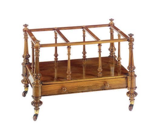 AN EARLY VICTORIAN ROSEWOOD CANTERBURY**,