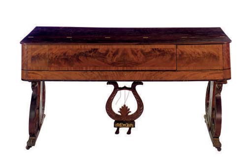 AN AMERICAN CLASSICAL MAHOGANY PIANO,